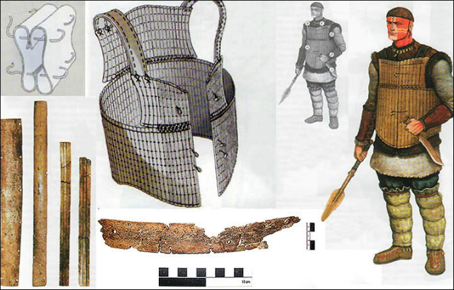 Предположительно, именно так надевалась броня, защищавшая от оружия бронзового века (иллюстрация The Siberan Times).