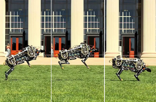 Робот-гепард прыгает (фото MIT via Youtube).