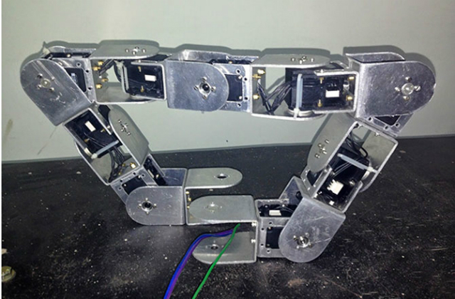 Гибкий робот-змея способен изменять форму, так как его модули-суставы двигаются в различных направлениях (фото A. Kamat, R. Thakker, S. Bharambe/Visvesvaraya National Institute of Technology).