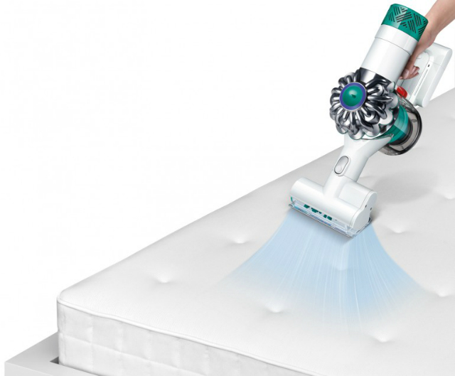 Устройство оснащено моторизированной щётки с нейлоновой щетиной (иллюстрации Dyson). 