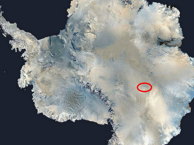 Расположение озера Восток в Антарктиде (фото NASA).